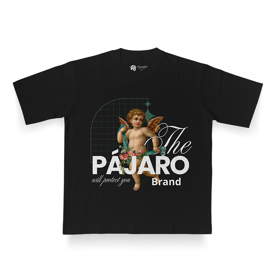 Camiseta Oversize negra 100% algodon The Pajarobrand