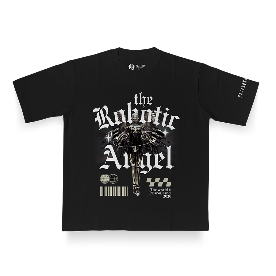 Camiseta negra Oversize 100% algodon